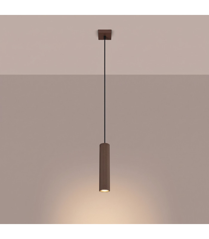 Karbon Slim Pendant Ceiling Light Brown 1x GU10-3