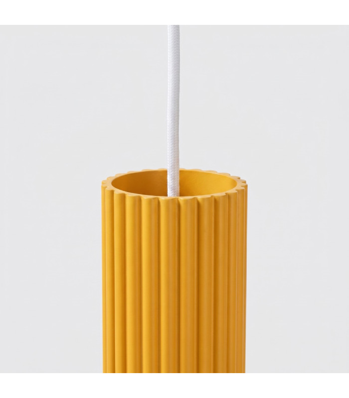 Karbon Slim Pendant Ceiling Light Yellow 1x GU10-8