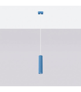 Karbon Slim Pendant Ceiling Light Blue 1x GU10-2