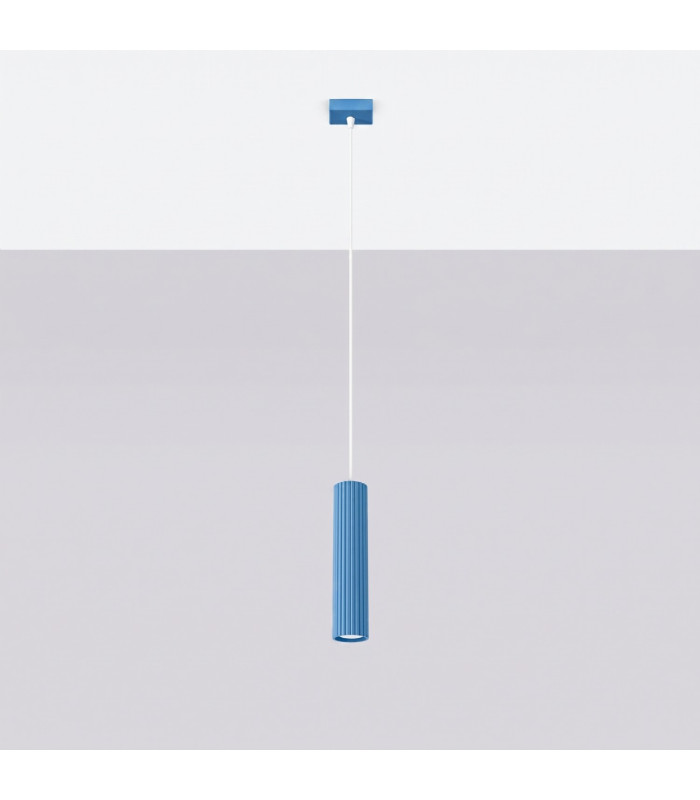 Karbon Slim Pendant Ceiling Light Blue 1x GU10-2