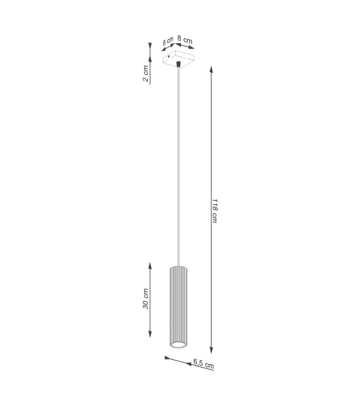 Karbon Slim Pendant Ceiling Light Yellow 1x GU10-10