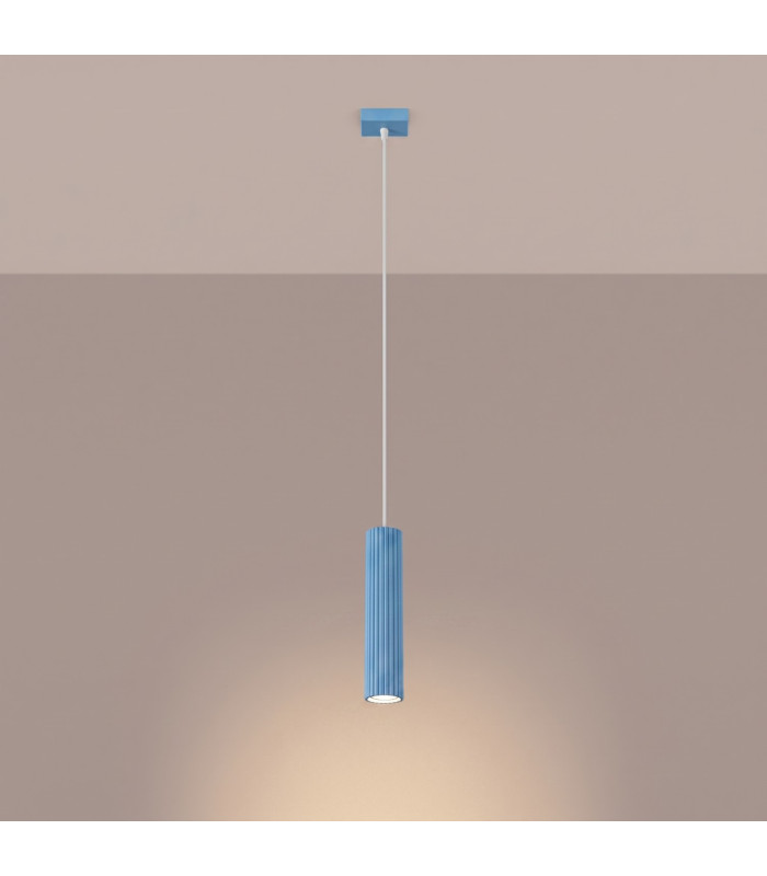 Karbon Slim Pendant Ceiling Light Blue 1x GU10-3