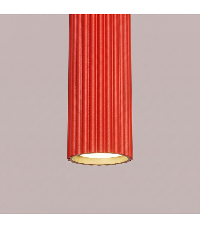 Karbon Slim Pendant Ceiling Light Red 1x GU10-7