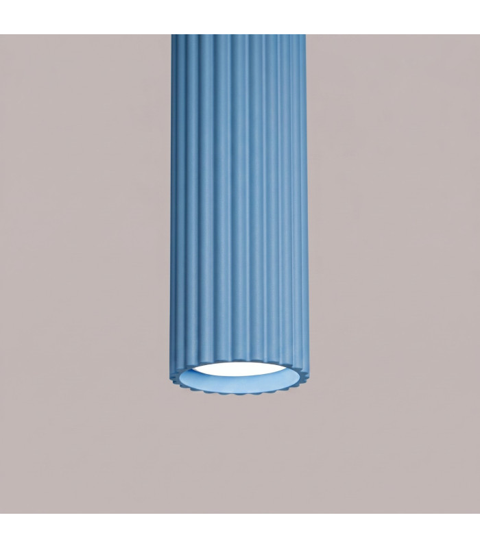 Karbon Slim Pendant Ceiling Light Blue 1x GU10-4