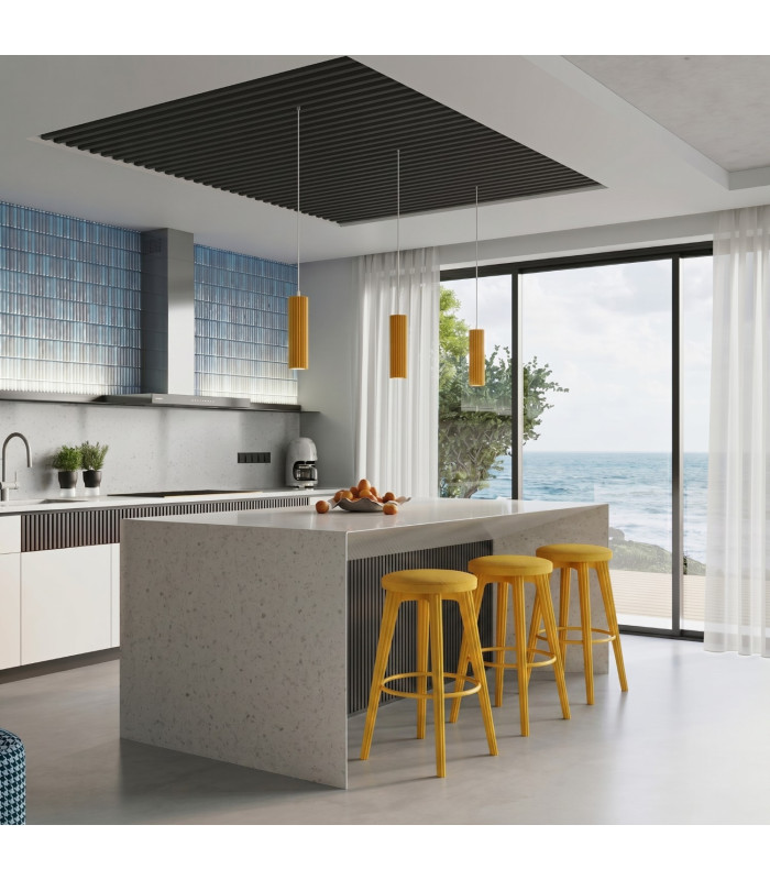 Karbon Slim Pendant Ceiling Light Yellow 1x GU10-13