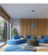 Karbon Slim Pendant Ceiling Light Blue 1x GU10-12