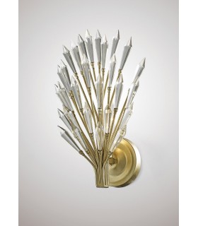 Wall Lamp 1 Light E14 Aged Gold, Silver, Crystal - 2