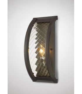 Flush Wall Lamp 1 Light E14 Oiled Bronze, Clear Glass - 2
