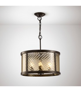 Ceiling Pendant 4 Light E14 Oiled Bronze, Clear Glass - 2
