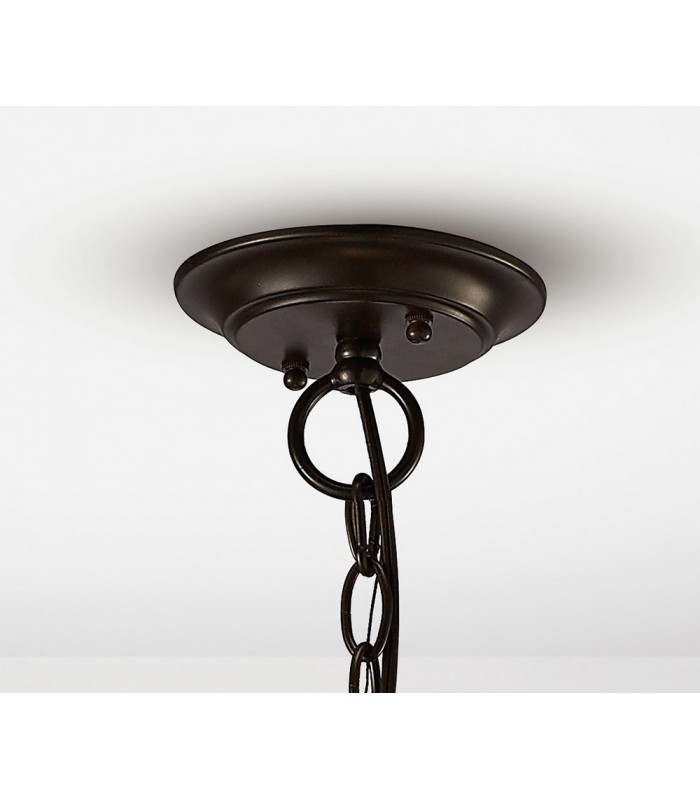 Ceiling Pendant 4 Light E14 Oiled Bronze, Clear Glass - 4