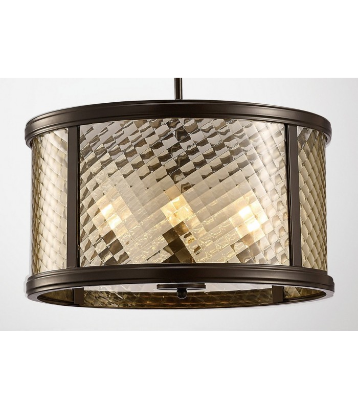 Ceiling Pendant 4 Light E14 Oiled Bronze, Clear Glass - 5