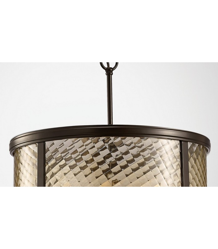 Ceiling Pendant 4 Light E14 Oiled Bronze, Clear Glass - 6
