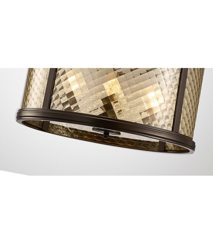 Ceiling Pendant 4 Light E14 Oiled Bronze, Clear Glass - 7