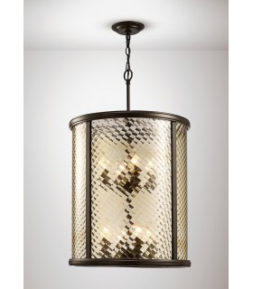 Ceiling Pendant 8 Light E14 Oiled Bronze, Clear Glass - 2