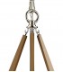 Tetragonal Caged Ceiling Pendant 3 Light E14 Polished Nickel, Taupe Wood - 6