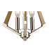 Tetragonal Caged Ceiling Pendant 3 Light E14 Polished Nickel, Taupe Wood - 7