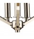 Tetragonal Caged Ceiling Pendant 3 Light E14 Polished Nickel, Taupe Wood - 8