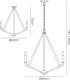Pentagonal Caged Ceiling Pendant 5 Light E14 Polished Nickel, Taupe Wood - 3