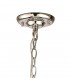 Pentagonal Caged Ceiling Pendant 5 Light E14 Polished Nickel, Taupe Wood - 4