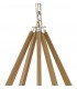 Pentagonal Caged Ceiling Pendant 5 Light E14 Polished Nickel, Taupe Wood - 6