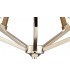 Pentagonal Caged Ceiling Pendant 5 Light E14 Polished Nickel, Taupe Wood - 8
