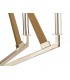 Pentagonal Caged Ceiling Pendant 5 Light E14 Polished Nickel, Taupe Wood - 9