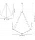 Decagonal Caged Ceiling Pendant 10 Light E14 Polished Nickel, Taupe Wood (Item Requires Assembly) - 3