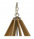 Decagonal Caged Ceiling Pendant 10 Light E14 Polished Nickel, Taupe Wood (Item Requires Assembly) - 5
