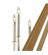 Decagonal Caged Ceiling Pendant 10 Light E14 Polished Nickel, Taupe Wood (Item Requires Assembly) - 6