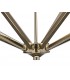 Decagonal Caged Ceiling Pendant 10 Light E14 Polished Nickel, Taupe Wood (Item Requires Assembly) - 8