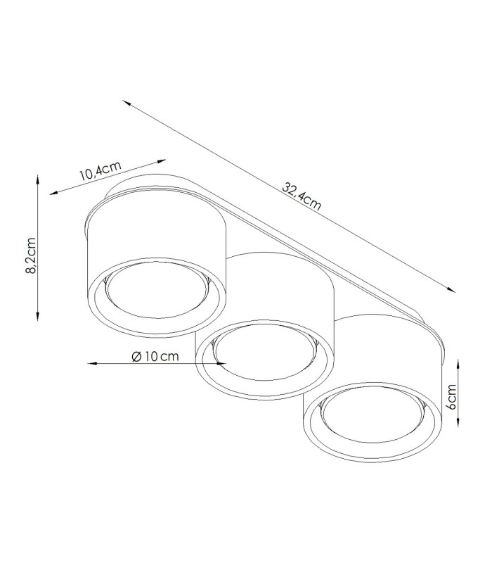Modo Surface Mounted Downlight Beige 3x GX53-8