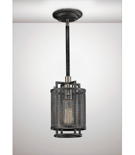 Caged Ceiling Pendant 1 Light E27 Weathered Zinc, Brushed Nickel - 2