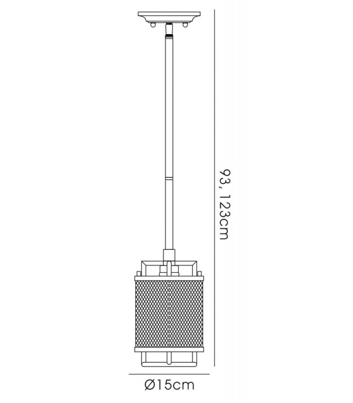 Caged Ceiling Pendant 1 Light E27 Weathered Zinc, Brushed Nickel - 3