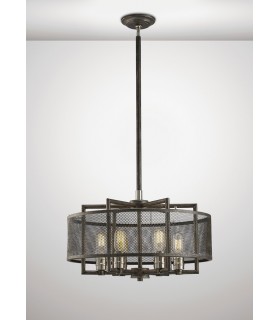 Ceiling Pendant 6 Light E27 Weathered Zinc, Brushed Nickel - 2