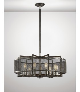 Ceiling Pendant 9 Light E27 Weathered Zinc, Brushed Nickel - 2