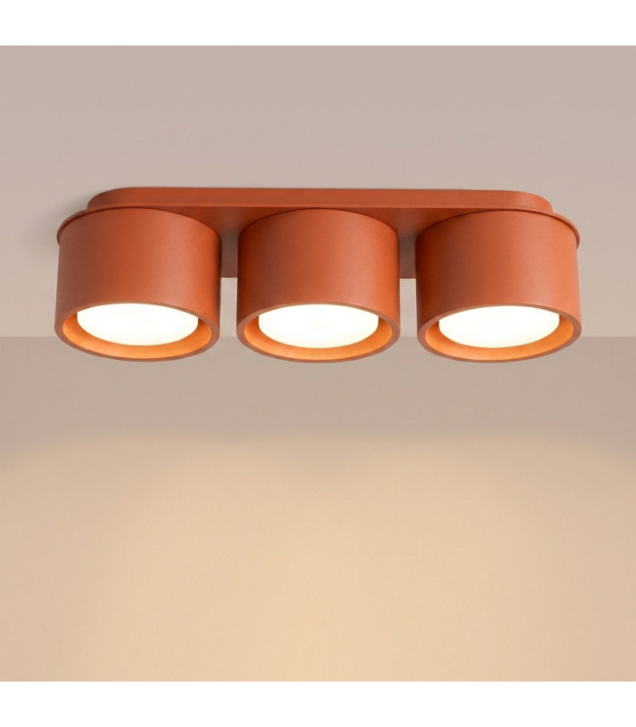 Modo Surface Mounted Downlight Red Ochre 3x GX53-3