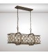 Ceiling Pendant 6 Light E14 Rectangle Mocha, Teak Plated Crystal - 2