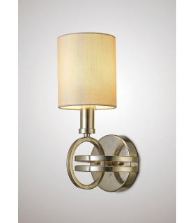 Wall Lamp with Beige Shade 1 Light Antique Silver - 2