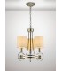 Ceiling Pendant with Beige Shade 3 Light E14 Antique Silver, Teak Plated - 2