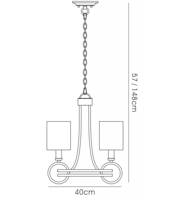 Ceiling Pendant with Beige Shade 3 Light E14 Antique Silver, Teak Plated - 3