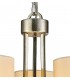 Ceiling Pendant with Beige Shade 3 Light E14 Antique Silver, Teak Plated - 6