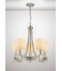 Ceiling Pendant with Beige Shade 5 Light E14 Antique Silver, Teak Plated - 2