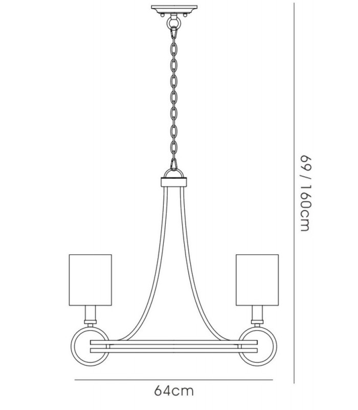 Ceiling Pendant with Beige Shade 5 Light E14 Antique Silver, Teak Plated - 3