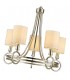 Ceiling Pendant with Beige Shade 5 Light E14 Antique Silver, Teak Plated - 5
