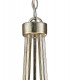 Ceiling Pendant with Beige Shade 5 Light E14 Antique Silver, Teak Plated - 6