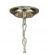 Ceiling Pendant with Beige Shade 6 Light E14 Antique Silver, Teak Plated, Crystal - 5