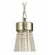 Ceiling Pendant with Beige Shade 6 Light E14 Antique Silver, Teak Plated, Crystal - 6