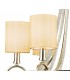Ceiling Pendant with Beige Shade 6 Light E14 Antique Silver, Teak Plated, Crystal - 7