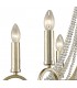 Ceiling Pendant with Beige Shade 6 Light E14 Antique Silver, Teak Plated, Crystal - 8