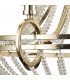 Ceiling Pendant with Beige Shade 6 Light E14 Antique Silver, Teak Plated, Crystal - 9